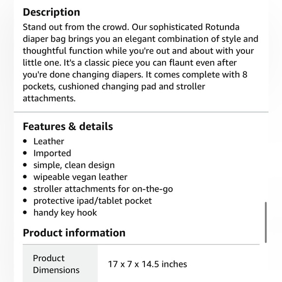 Little Unicorn Rotunda Diaper Bag - Picture 7 of 7